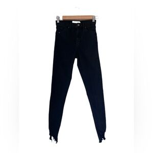 Topshop Jamie Jeans Womens Size W25 L34 Skinny Black Denim High Waist Distressed